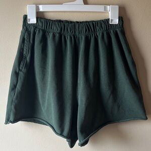 Aerie Dark Green 100% Cotton Women's Sweat Shorts
